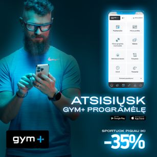 Naujiena! Gym+ mobilioji programėlė!